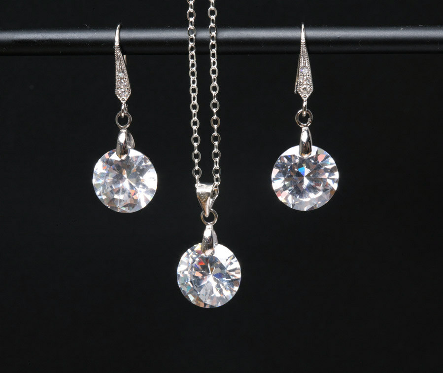 Bridal Wedding Necklace,Large cubic zirconia teardrop,Bridesmaid gifts ...